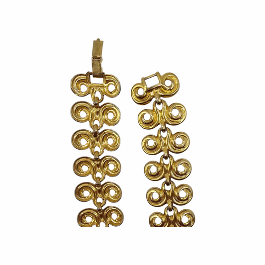 Vintage Gold-Tone Loop Link Collar Necklace