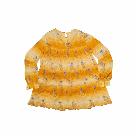 Vintage Floral Mini Dress with Bow Tie Collar