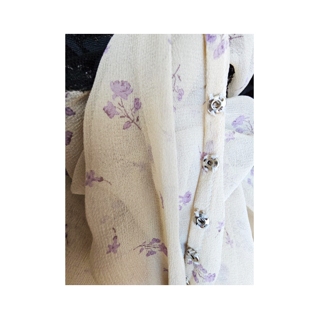 Vintage Floral Muslin Dress with Lace Panels - Re:Velvet