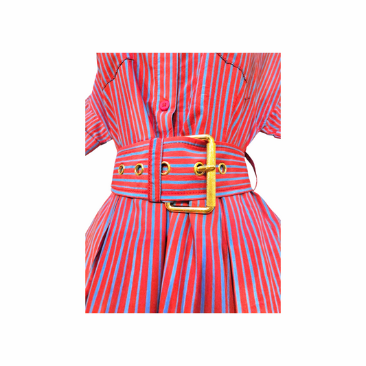 Vintage Belted Striped Shirt Dress - Diane von Furstenberg - Re:Velvet
