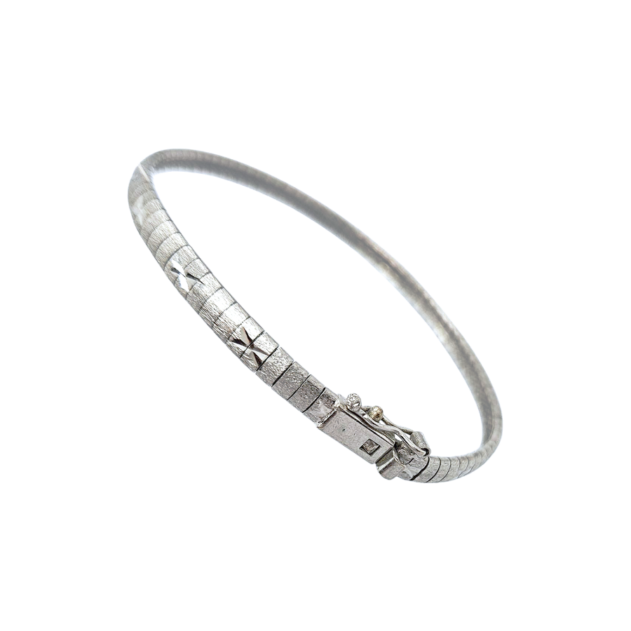 Vintage Sterling Silver Flat Snake Chain Bracelet - Re:Velvet