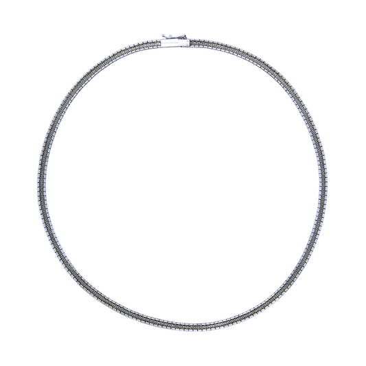 Vintage Sterling Silver Flat Snake Chain Necklace - Re:Velvet