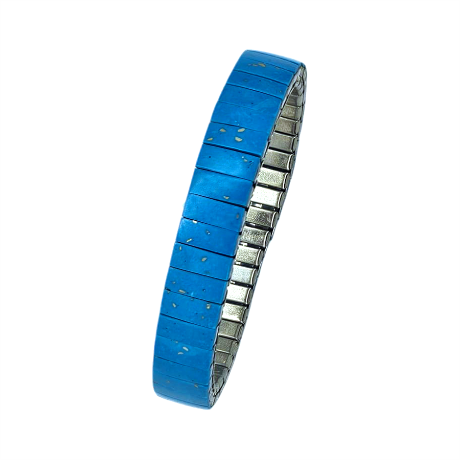 Vintage 1980s Genuine Turquoise Flex Bracelet - Re:Velvet