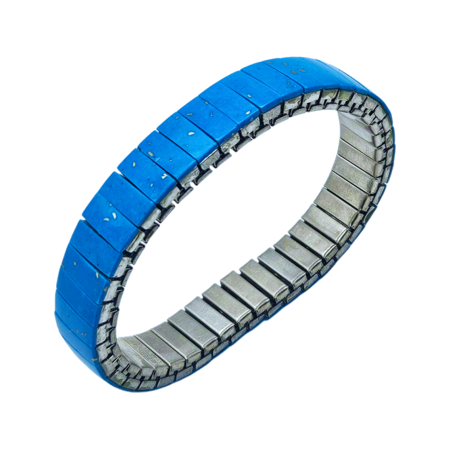 Vintage 1980s Genuine Turquoise Flex Bracelet - Re:Velvet