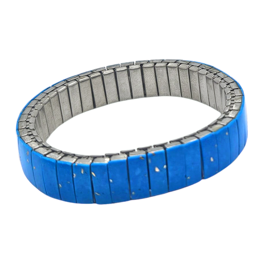 Vintage 1980s Genuine Turquoise Flex Bracelet - Re:Velvet