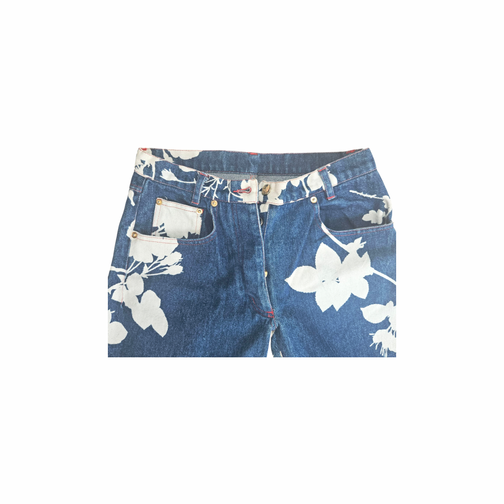 1994 Collection Jeans with Printed Roses Pattern- Vivienne Westwood