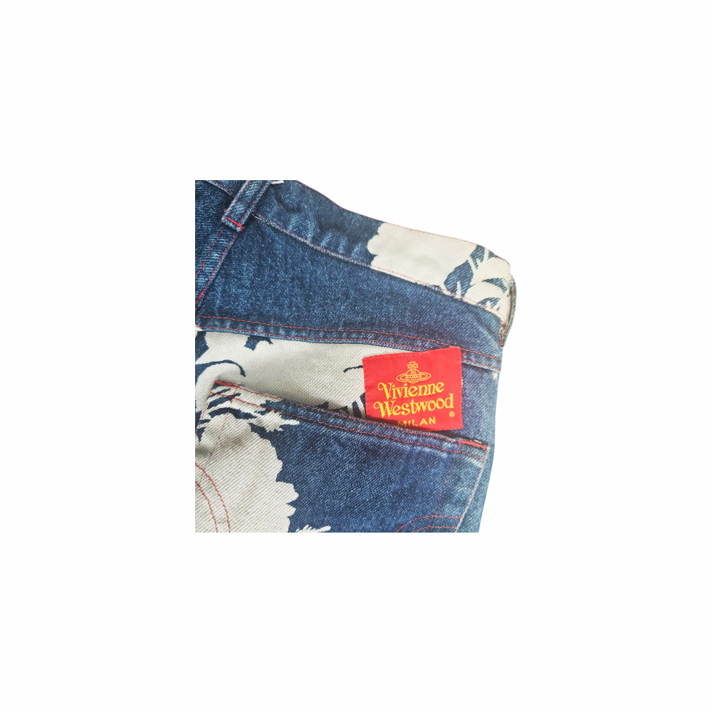 1994 Collection Jeans with Printed Roses Pattern- Vivienne Westwood