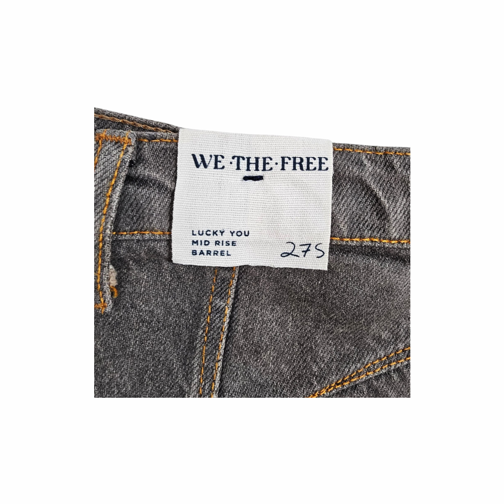 Mid Rise Barrel Balloon Jeans in Stone Washed Denim - We The Free