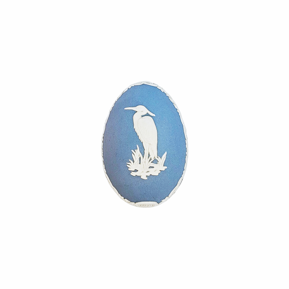 Jasperware Egg Shaped Trinket Box with Stork Sprig - Wedgwood - Re:Velvet