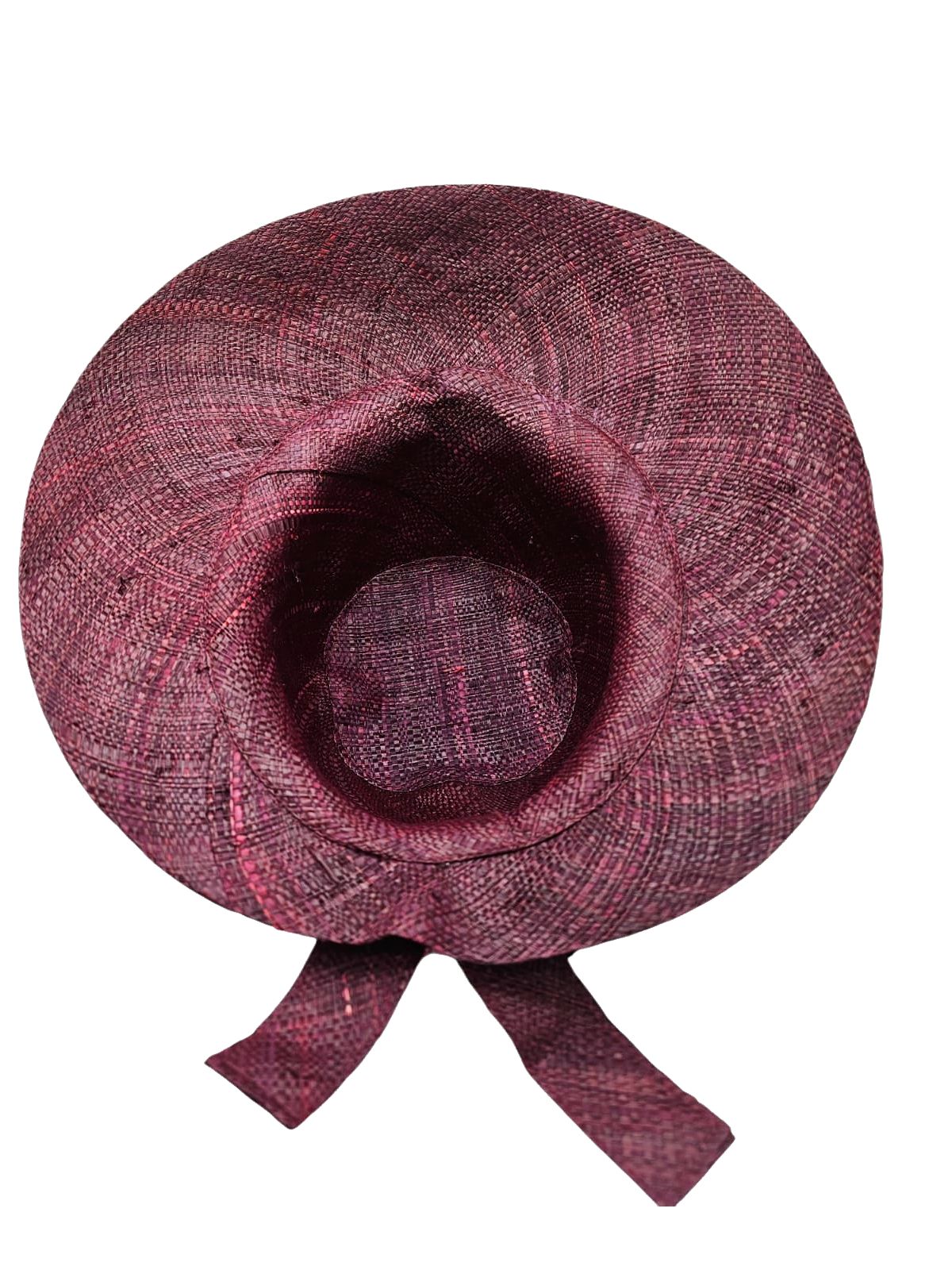 Burgundy Straw Hat with Bow
