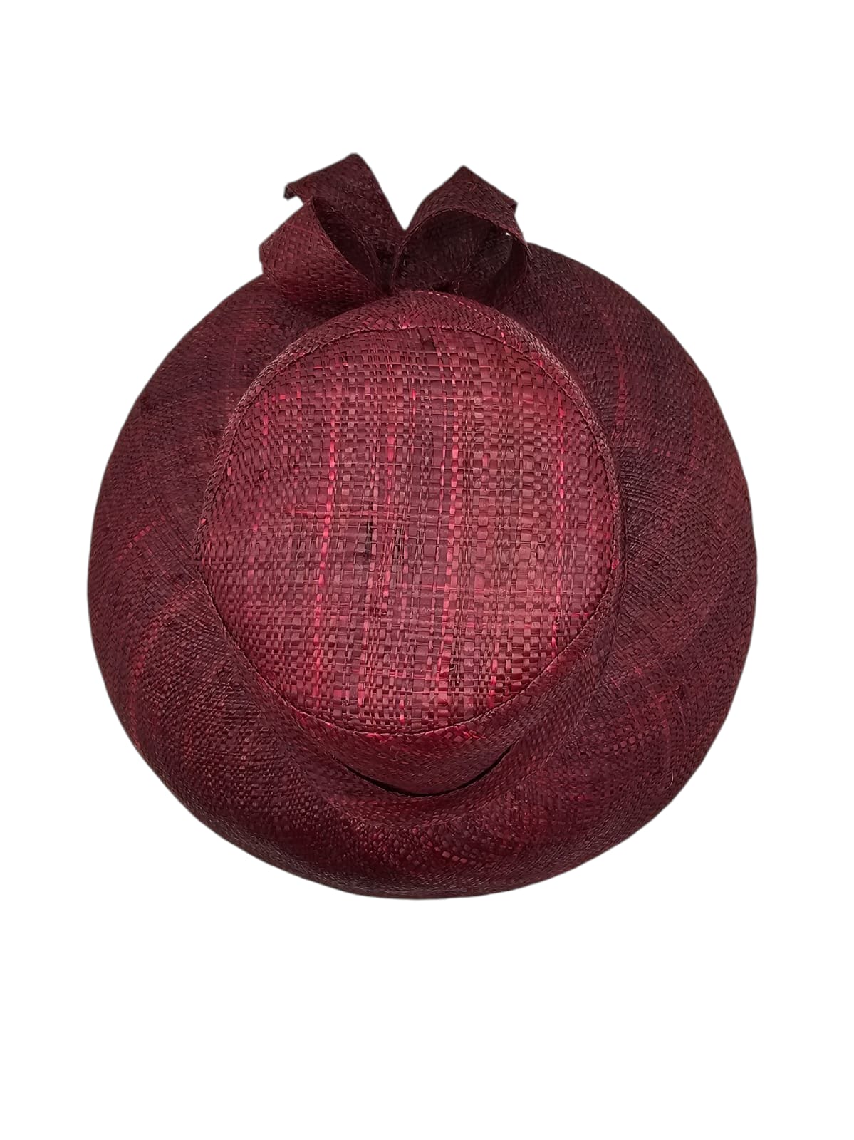 Burgundy Straw Hat with Bow