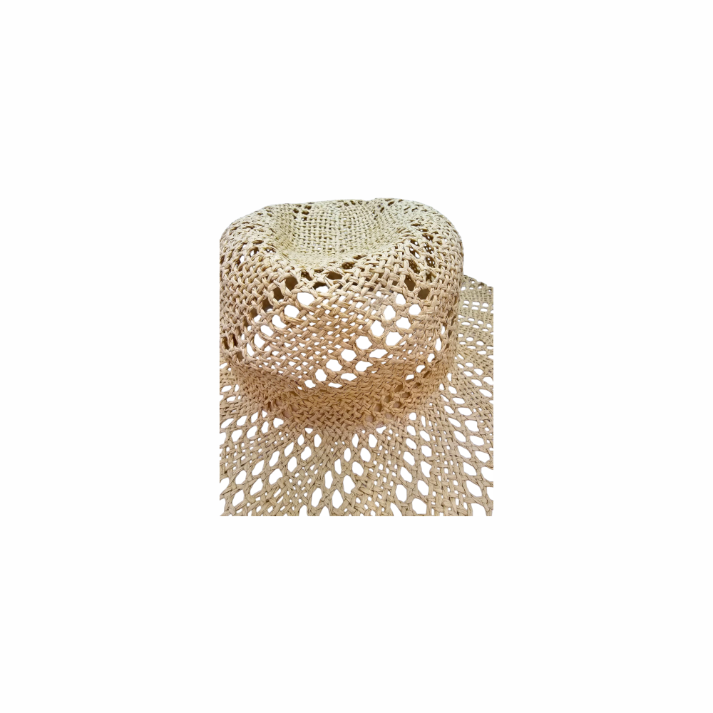 Natural Straw Open Weave Sun Hat