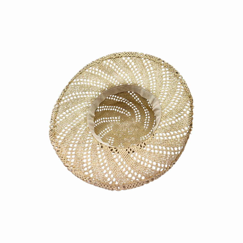 Natural Straw Open Weave Sun Hat