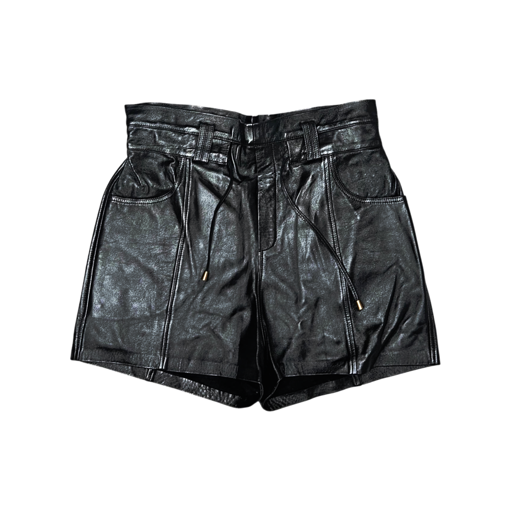 Wide Leg Leather Drawstring Shorts - Cruise - Re:Velvet