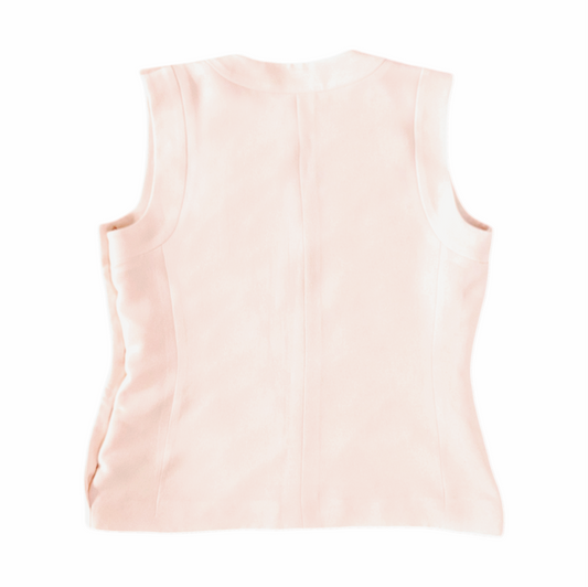 Vintage Blush Tailored Tank Top with Side Covered Buttons - Y de G - Re:Velvet