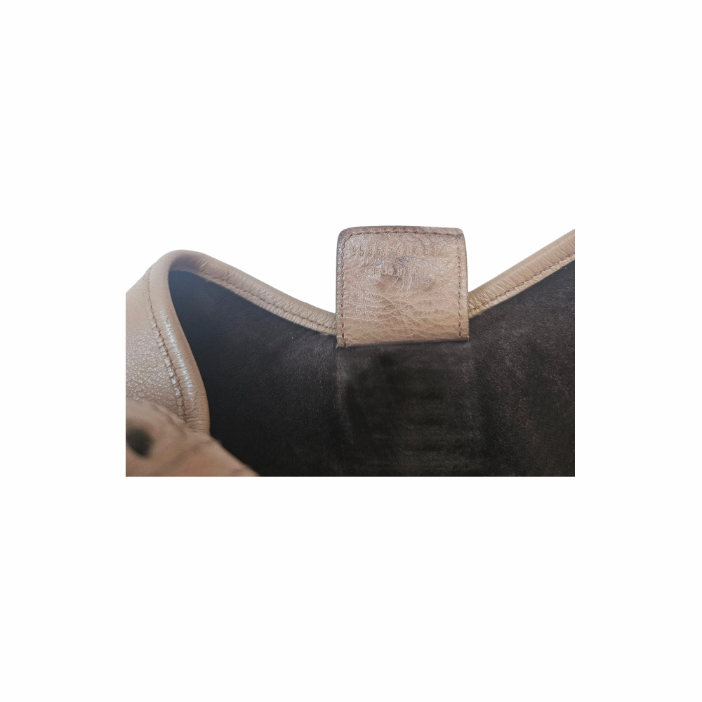 Mombasa Leather Shoulder Bag with Antler and metal plate Handle - Yves Saint Laurent