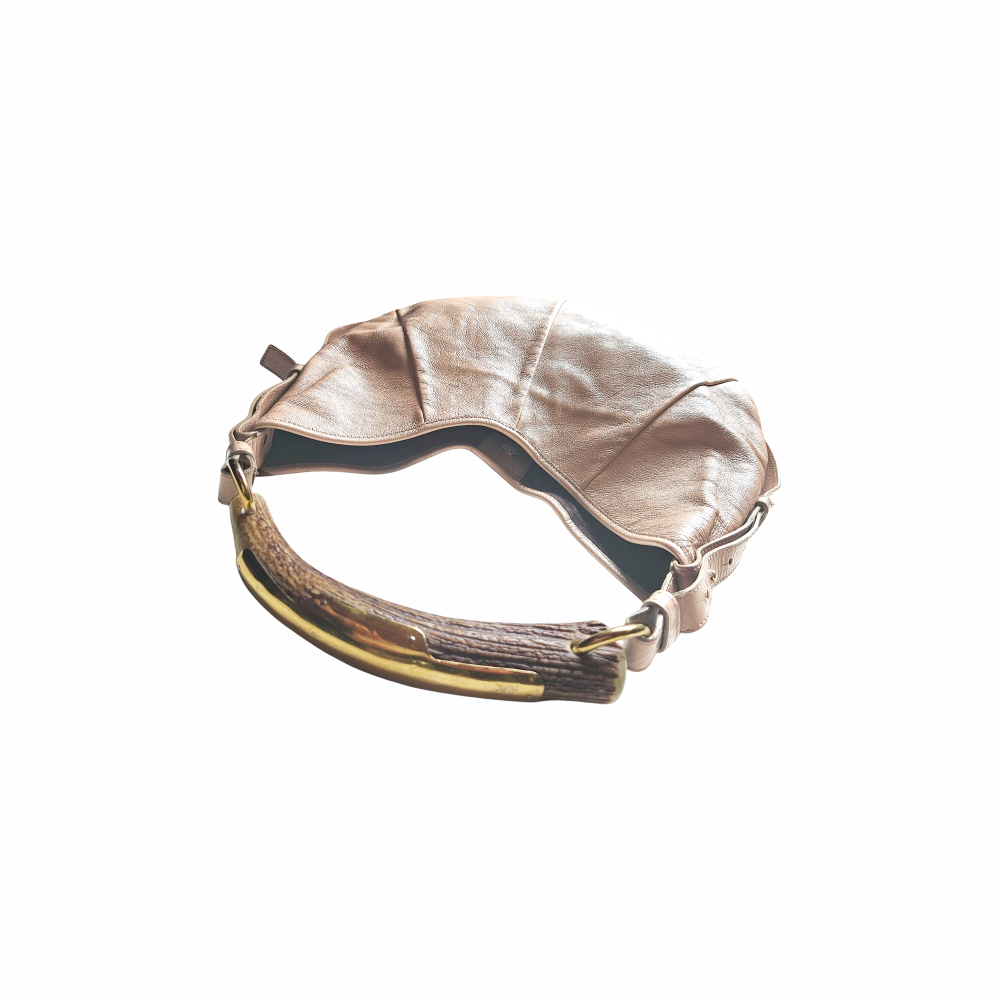 Mombasa Leather Shoulder Bag with Antler and metal plate Handle - Yves Saint Laurent