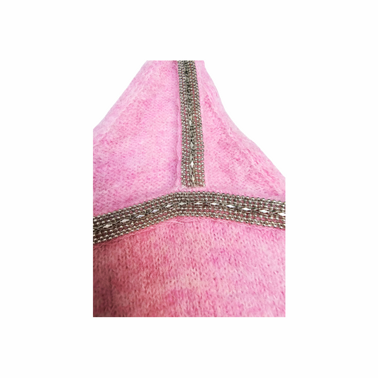 Alpaca Wool Mini Dress with Beaded Collar and Straps - Zara - Re:Velvet