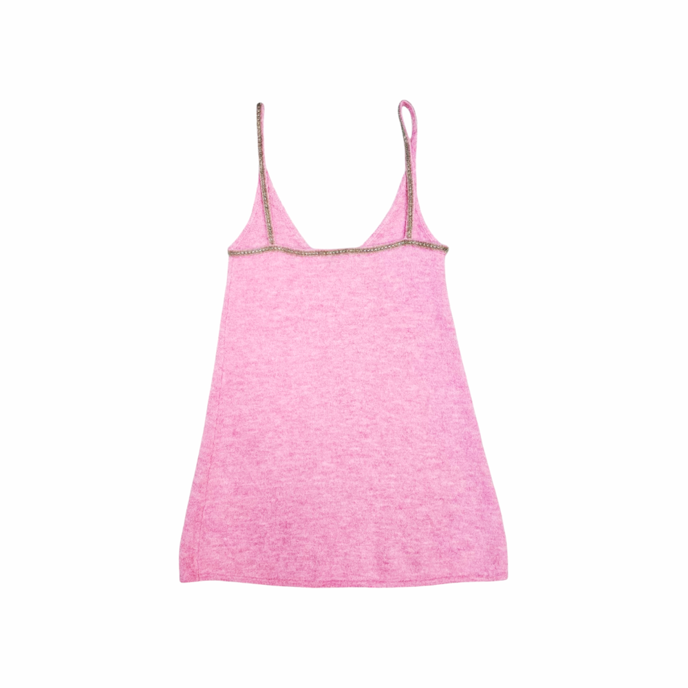 Alpaca Wool Mini Dress with Beaded Collar and Straps - Zara - Re:Velvet