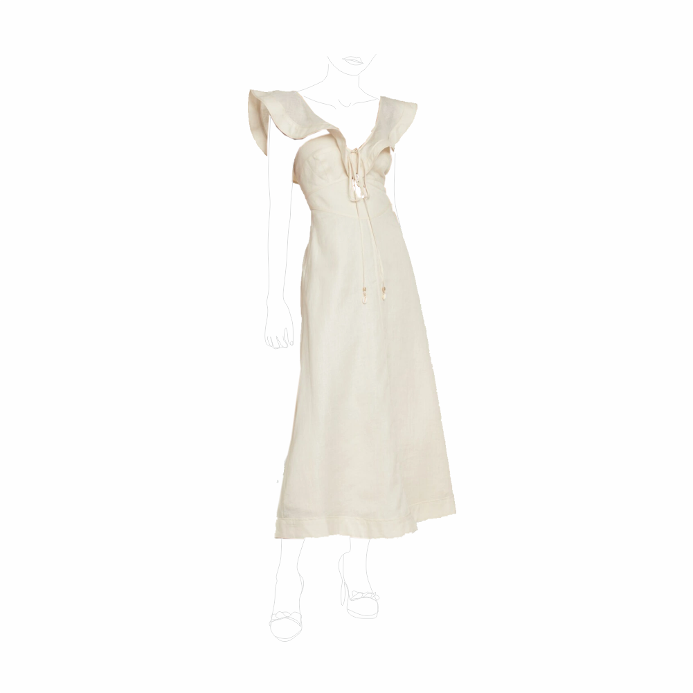 Halcyon Flutter Linen Midi Dress - Zimmermann