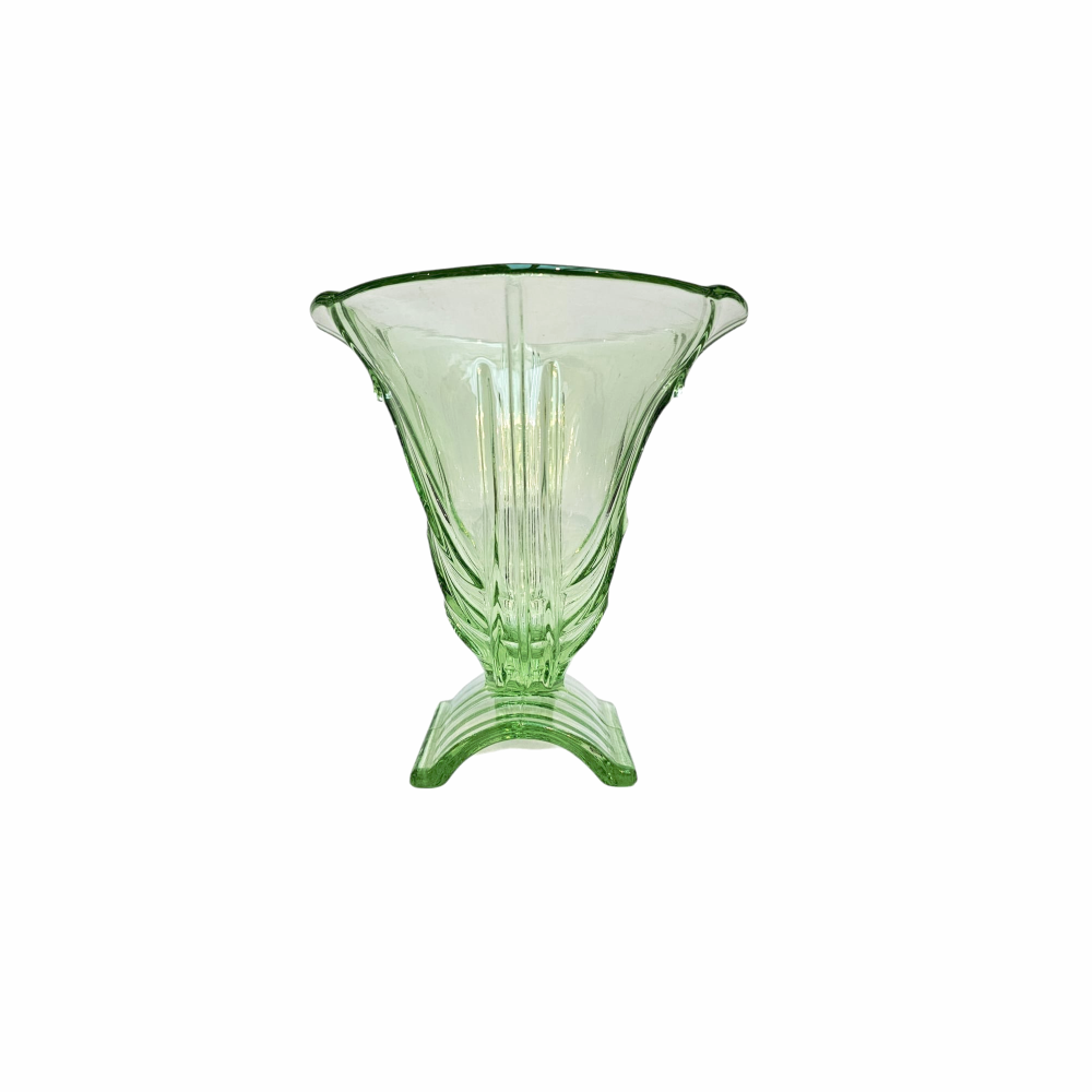 Art Deco Uranium Glass Vase - Stölzle - Re:Velvet