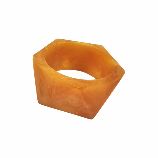 1960-70s Marbled Lucite Triangle-Faceted Stackable Bangle