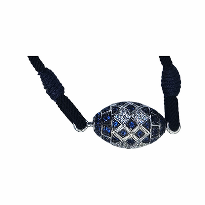 Silver & Blue Zirconia Adjustable Cord Bracelet - APM Monaco