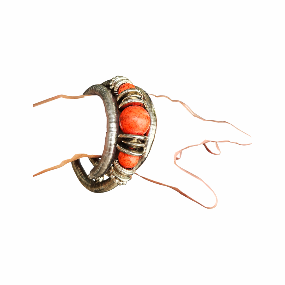 Faux Coral Coil Bracelet