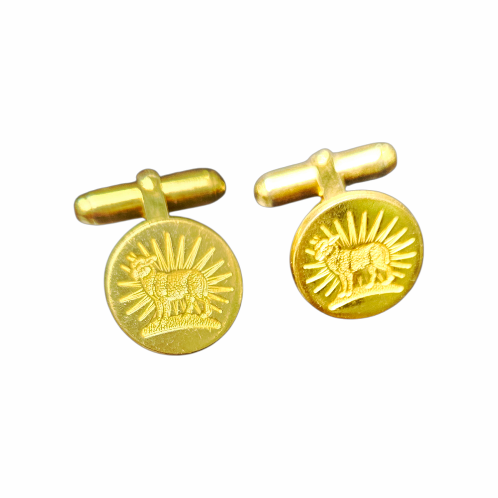 Vintage Agnus Dei Gold-Tone Cufflinks