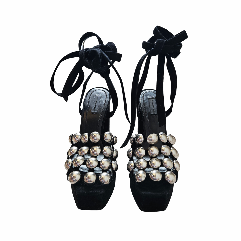 Suede Platform Sandals with Silver Studs - Alexander Wang