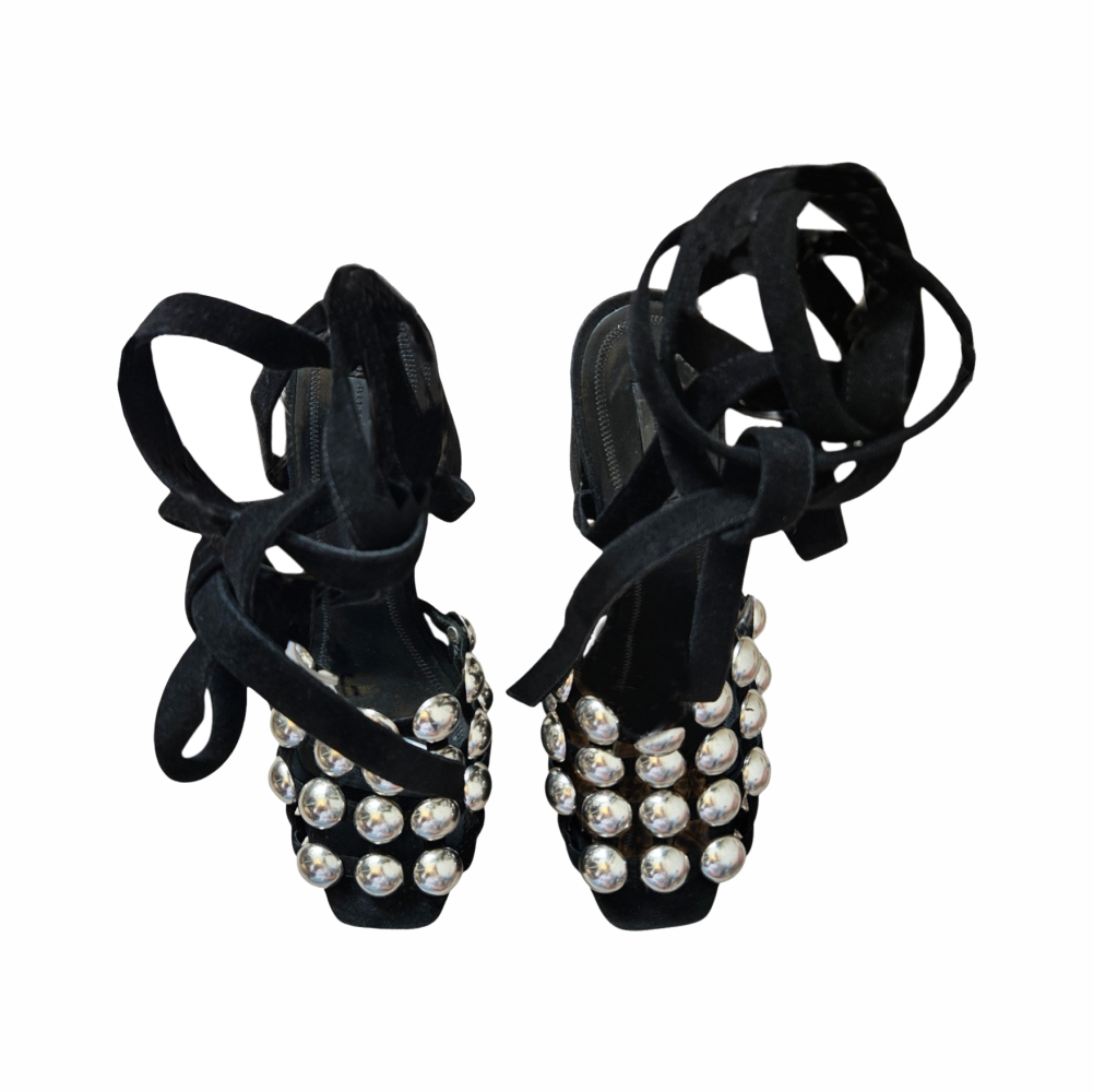Suede Platform Sandals with Silver Studs - Alexander Wang