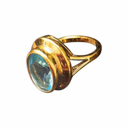 Aqua-Blue Statement Ring