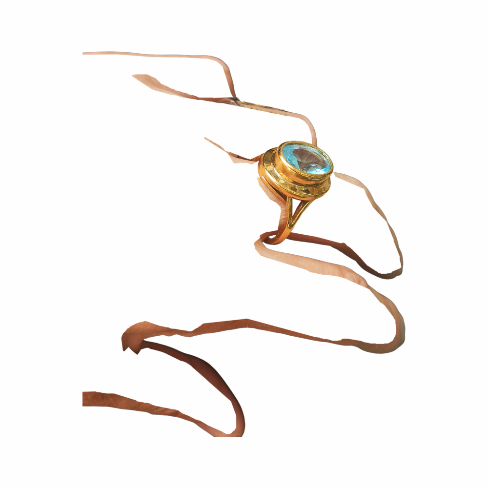 Aqua-Blue Statement Ring