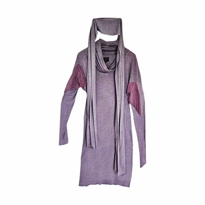 Mauve Asymmetric Draped Dress with Integrated Scarf – Mauve - Vivienne Westwood Anglomania