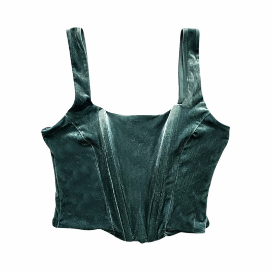 Velvet Corset Style Cropped Tank Top - Anthropologie