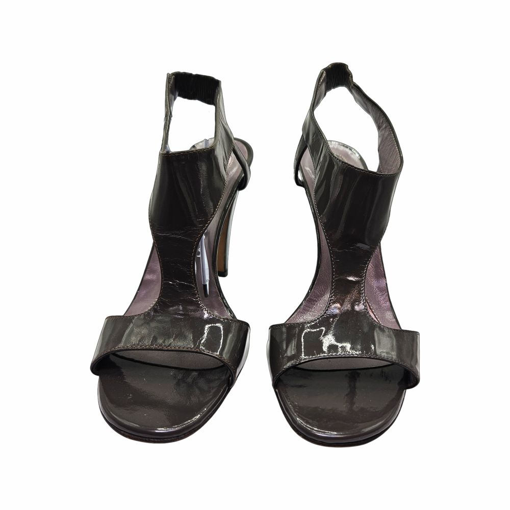 Patent Leather T-Bar High-Heel Sandals - Anya Hindmarch