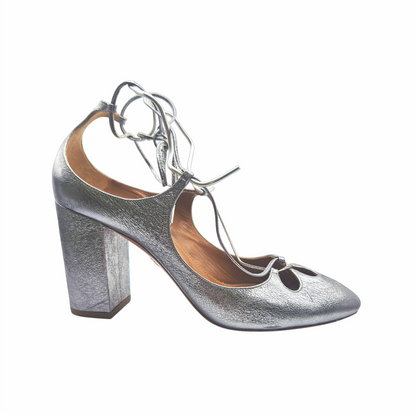 Silver Lace-Up Pumps - Aquazzura
