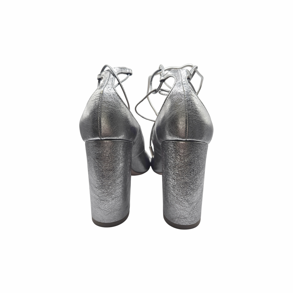 Silver Lace-Up Pumps - Aquazzura