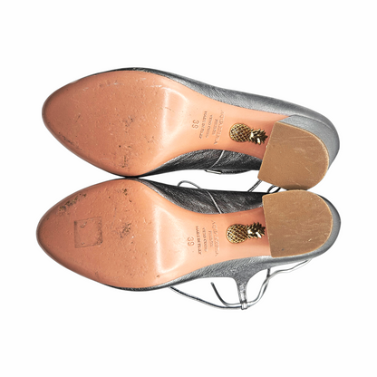 Silver Lace-Up Pumps - Aquazzura
