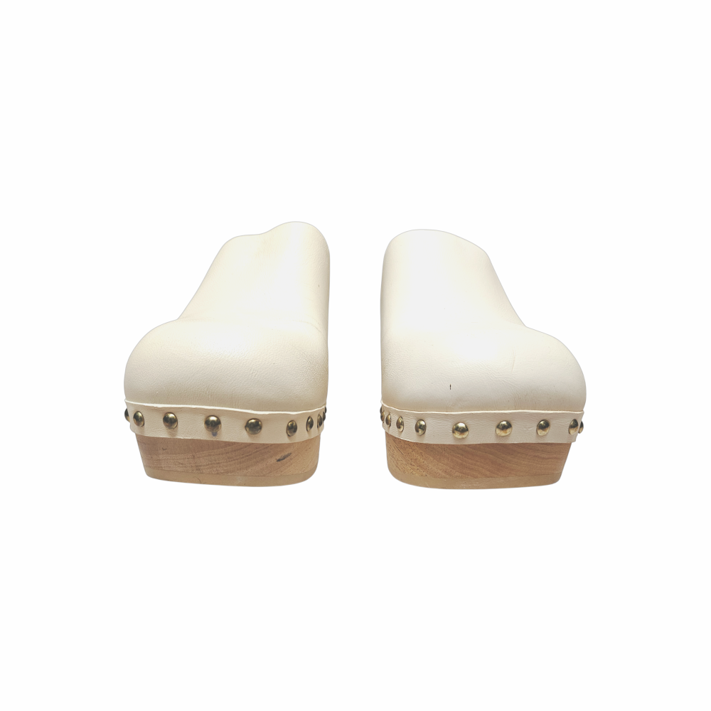 Vachetta Leather Wooden Sole Studded Clogs - Arket
