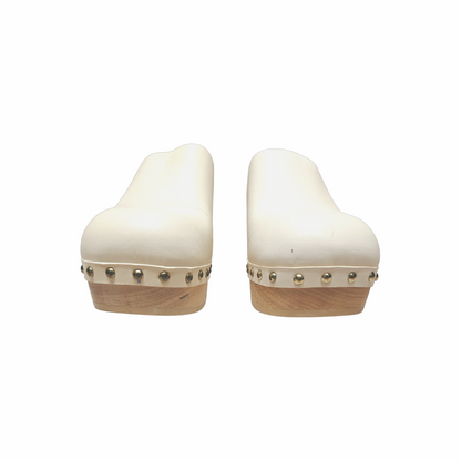 Vachetta Leather Wooden Sole Studded Clogs - Arket