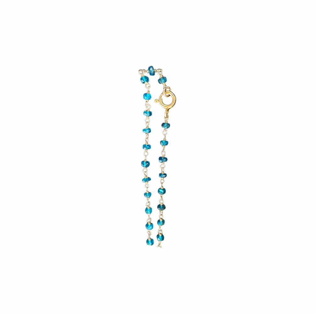 Vintage Artisan Modernist Blue Glass Bead Pendant Necklace