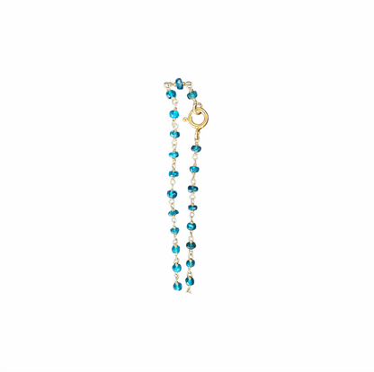 Vintage Artisan Modernist Blue Glass Bead Pendant Necklace
