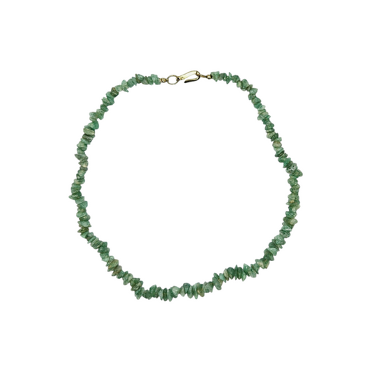 Vintage 1980s Aventurine Chip Necklace