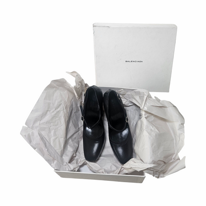 FW 2006 Black Leather Mary Jane Platform Heels - Balenciaga by Nicolas Ghesquière - Re:Velvet