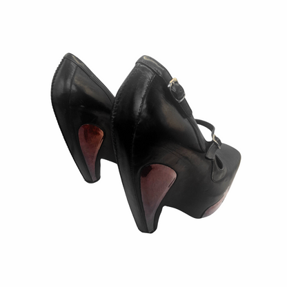 FW 2006 Black Leather Mary Jane Platform Heels - Balenciaga by Nicolas Ghesquière - Re:Velvet