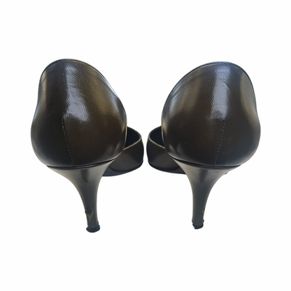 Vintage 1990s Moss Green Leather Pointed D’Orsay Pumps - Balenciaga
