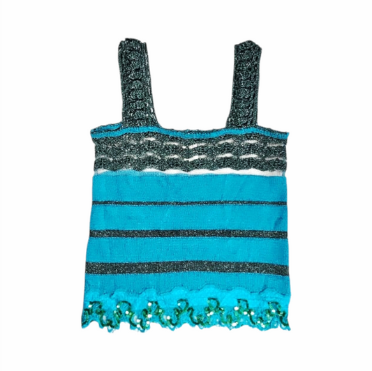 Vintage Metallic Knit Camisole Top with Sequins circa 2000s - Bazar Christian Lacroix