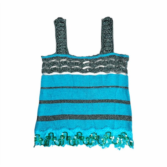Vintage Metallic Knit Camisole Top with Sequins circa 2000s - Bazar Christian Lacroix
