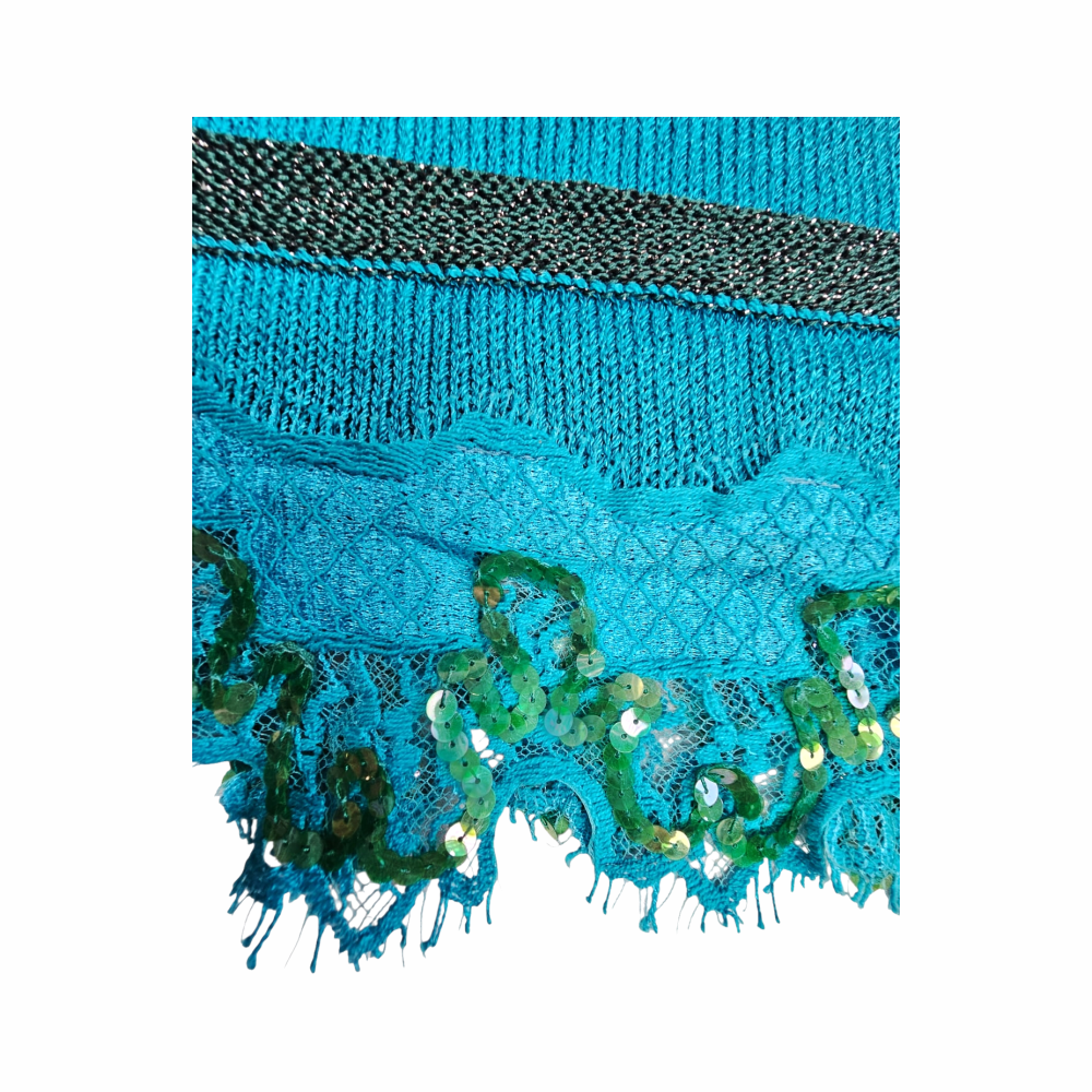 Vintage Metallic Knit Camisole Top with Sequins circa 2000s - Bazar Christian Lacroix